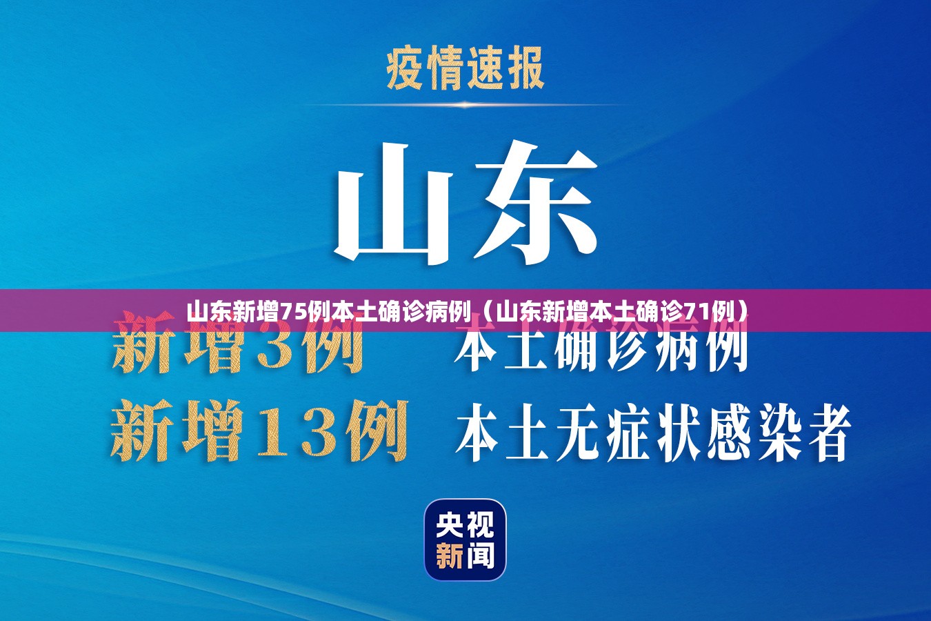 山东新增75例本土确诊病例（山东新增本土确诊71例）