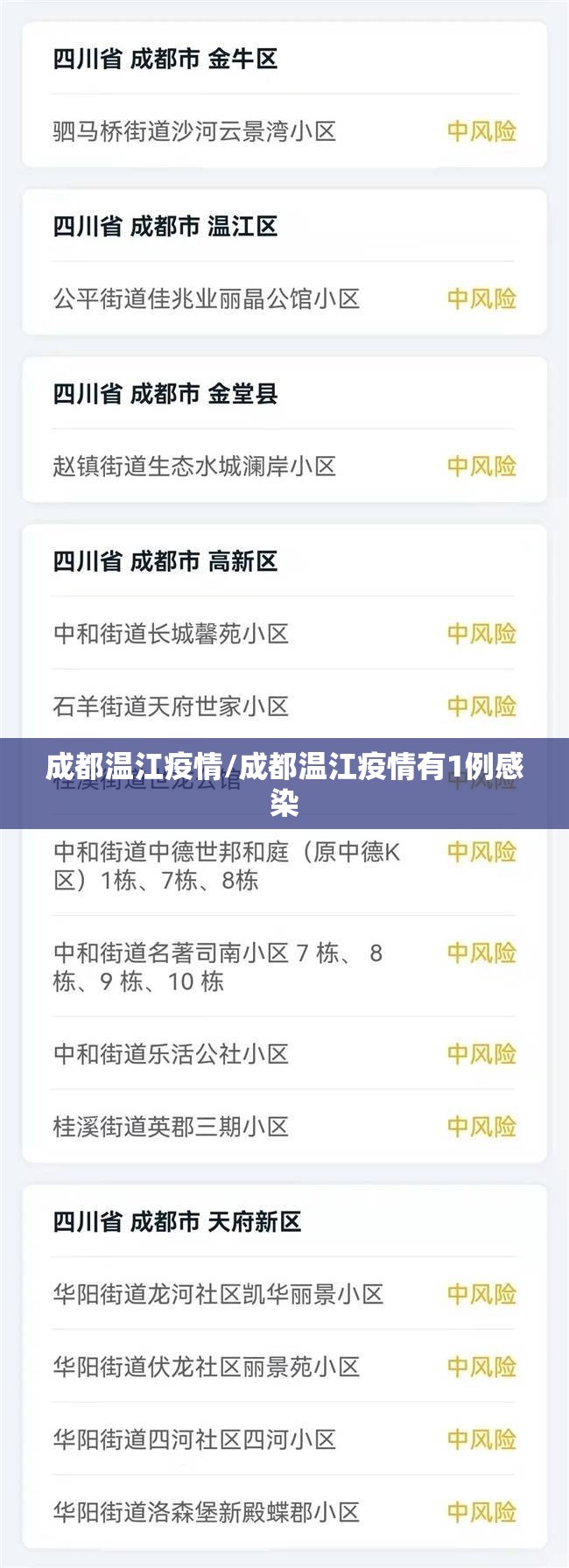成都温江疫情/成都温江疫情有1例感染