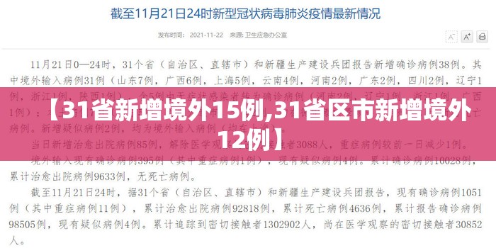【31省新增境外15例,31省区市新增境外12例】