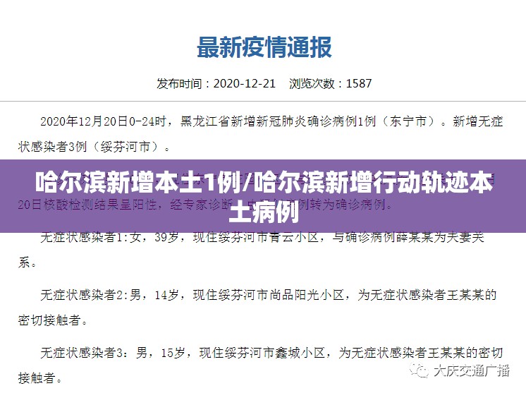 哈尔滨新增本土1例/哈尔滨新增行动轨迹本土病例