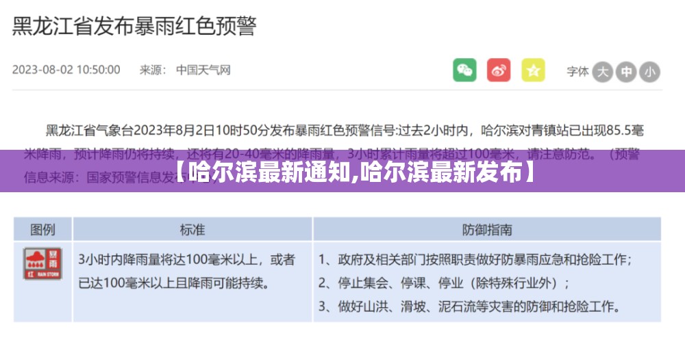 【哈尔滨最新通知,哈尔滨最新发布】
