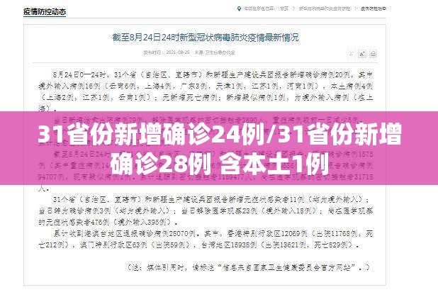 31省份新增确诊24例/31省份新增确诊28例 含本土1例