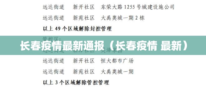 长春疫情最新通报（长春疫情 最新）