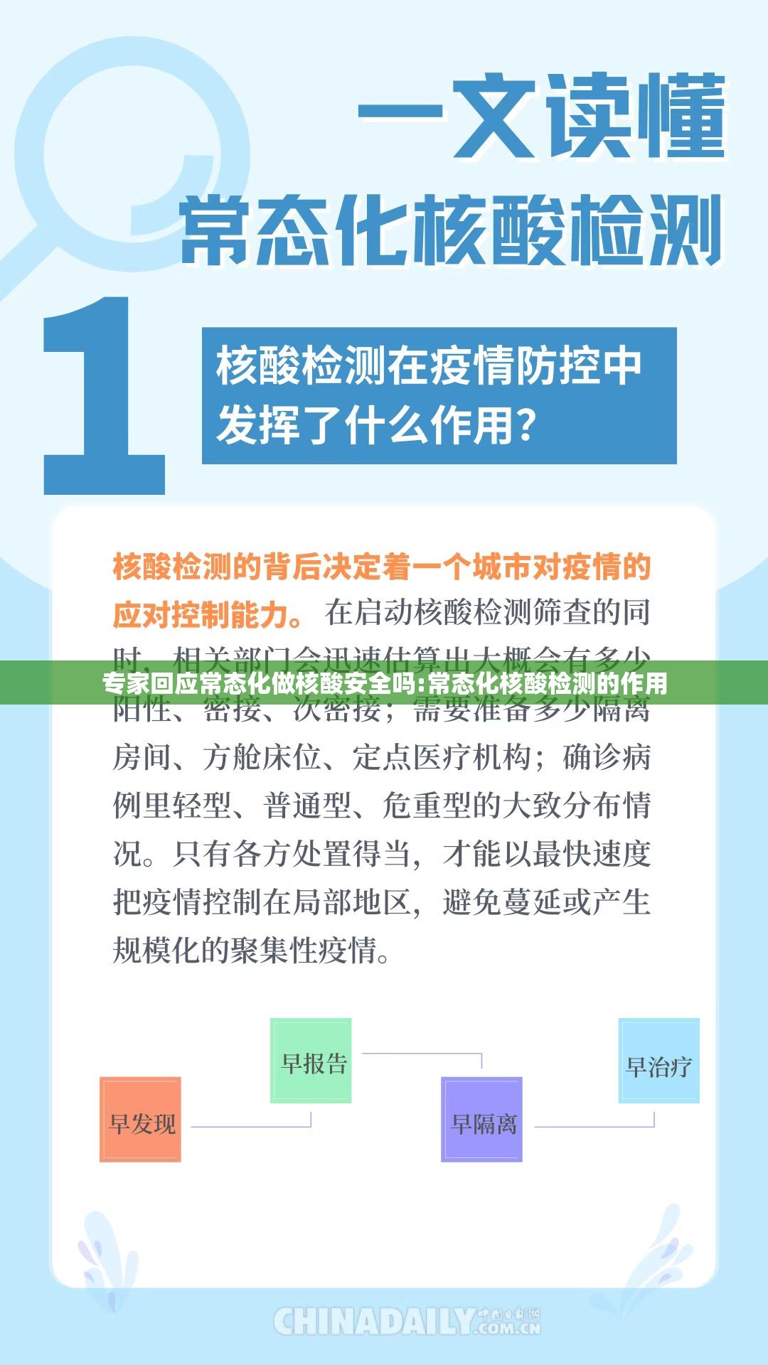 专家回应常态化做核酸安全吗:常态化核酸检测的作用