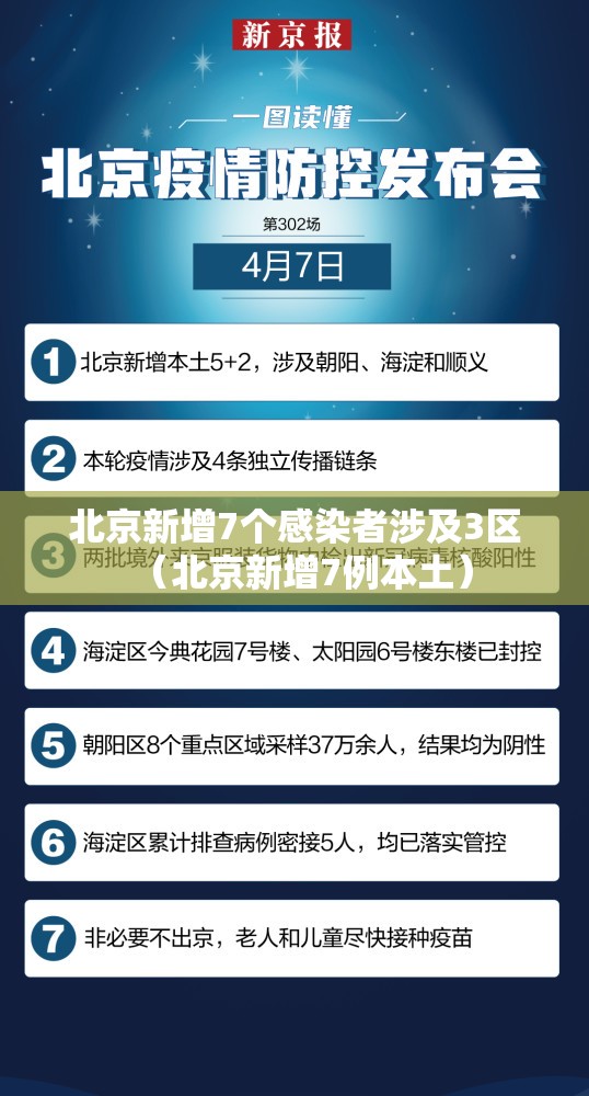 北京新增7个感染者涉及3区（北京新增7例本土）