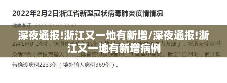 深夜通报!浙江又一地有新增/深夜通报!浙江又一地有新增病例 深夜通报!浙江又一地有新增/深夜通报!浙江又一地有新增病例