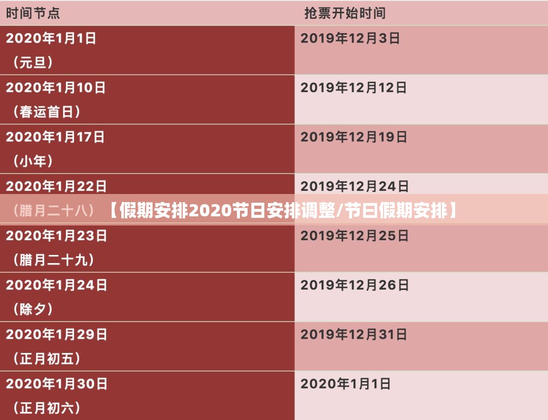 【假期安排2020节日安排调整/节曰假期安排】