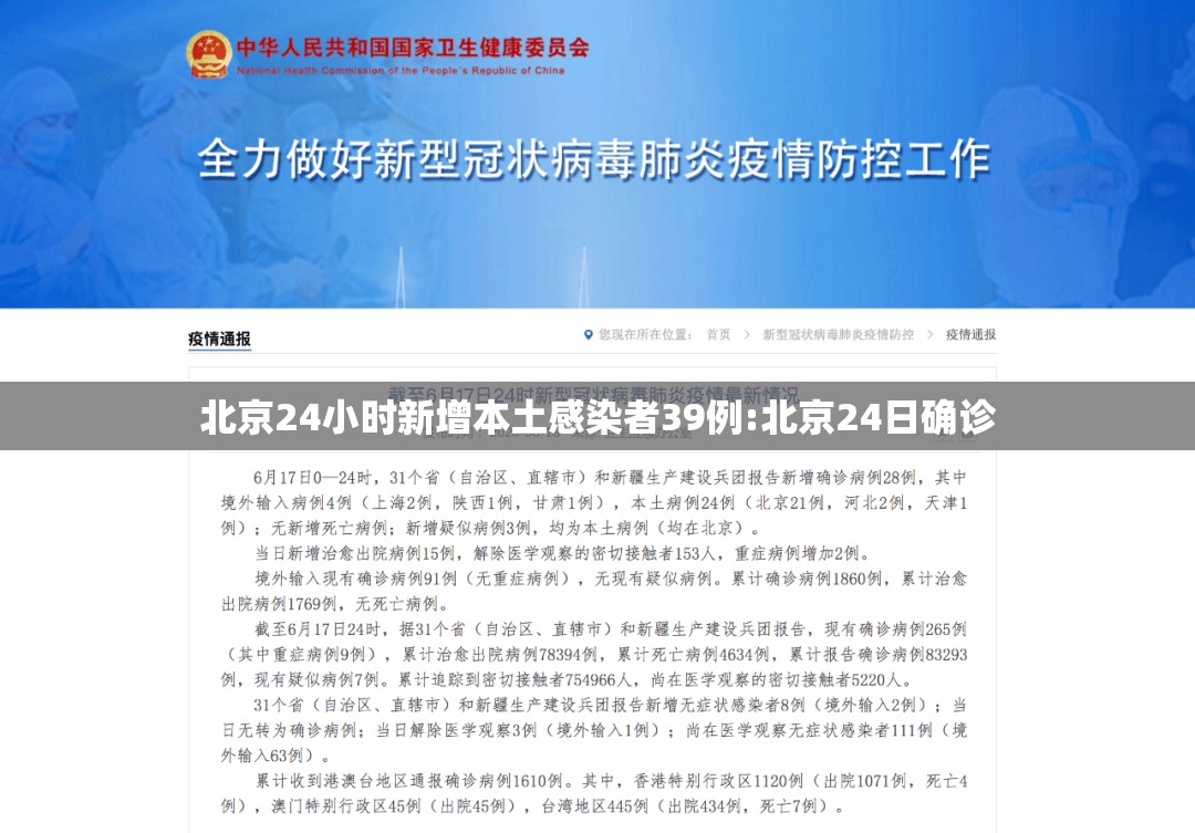 北京24小时新增本土感染者39例:北京24日确诊