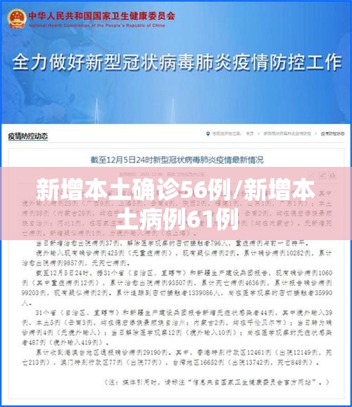 新增本土确诊56例/新增本土病例61例