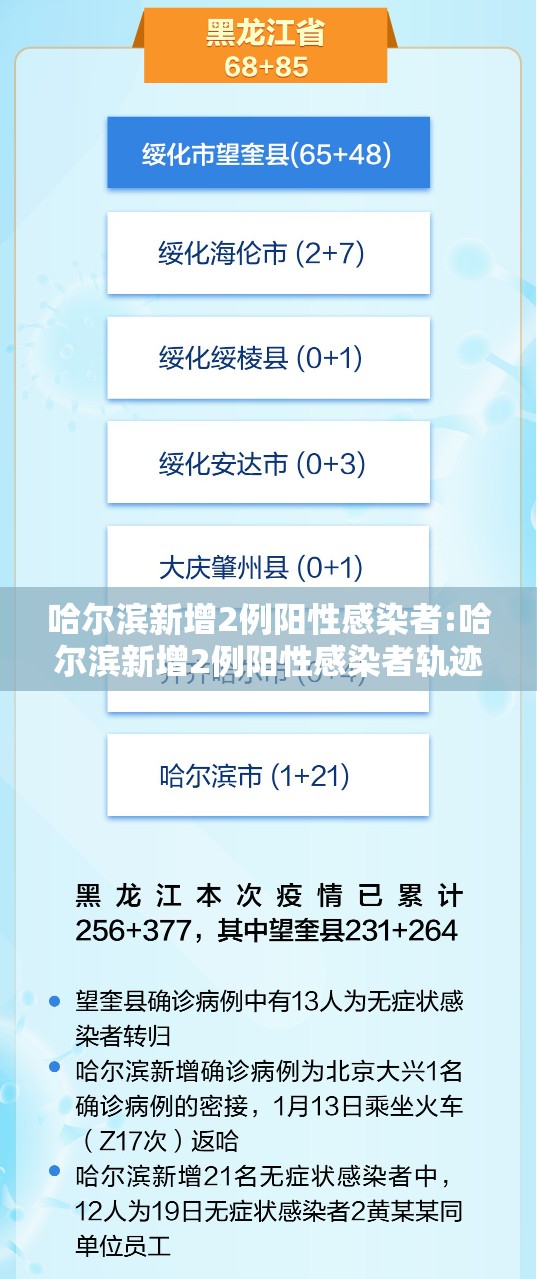 哈尔滨新增2例阳性感染者:哈尔滨新增2例阳性感染者轨迹公布
