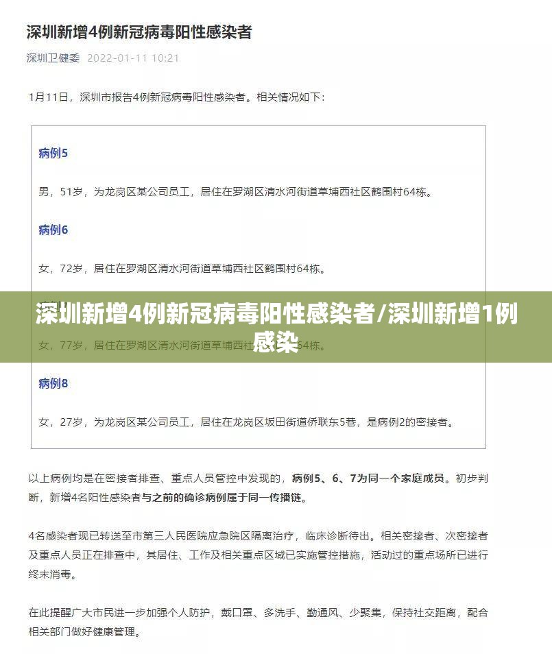 深圳新增4例新冠病毒阳性感染者/深圳新增1例感染