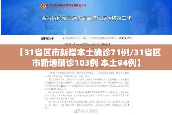 【31省区市新增本土确诊71例/31省区市新增确诊103例 本土94例】