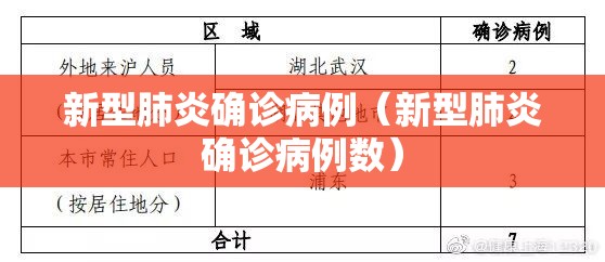 新型肺炎确诊病例（新型肺炎确诊病例数）