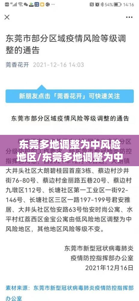 东莞多地调整为中风险地区/东莞多地调整为中风险地区了吗 东莞多地调整为中风险地区/东莞多地调整为中风险地区了吗