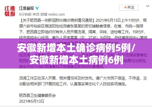 安徽新增本土确诊病例5例/安徽新增本土病例6例