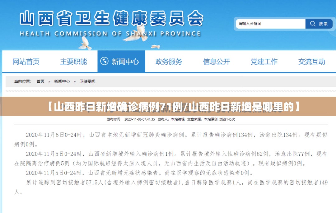 【山西昨日新增确诊病例71例/山西昨日新增是哪里的】