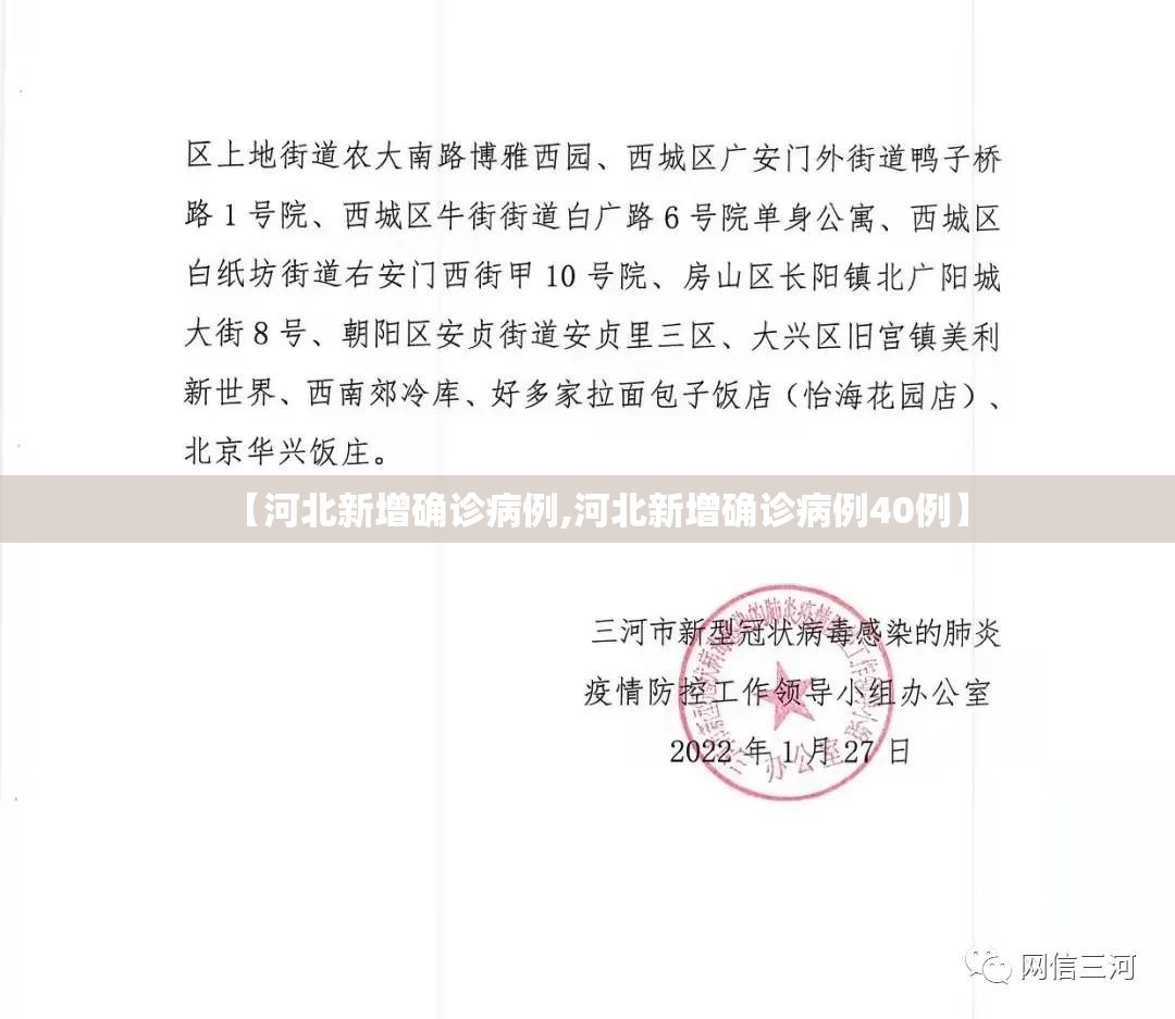 【河北新增确诊病例,河北新增确诊病例40例】
