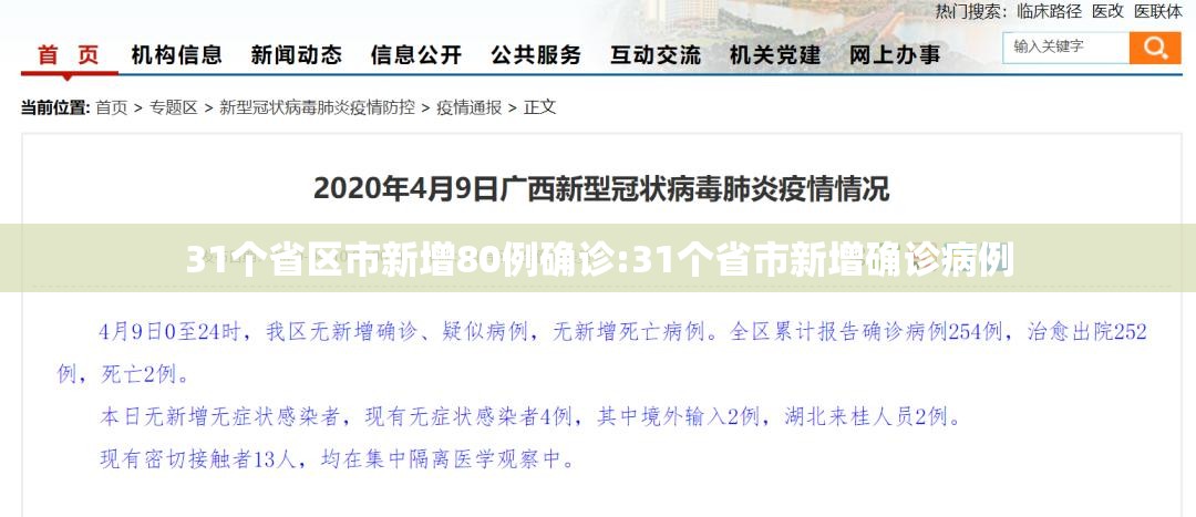 31个省区市新增80例确诊:31个省市新增确诊病例
