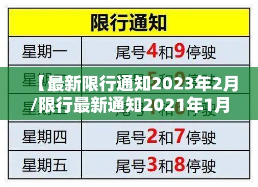 【最新限行通知2023年2月/限行最新通知2021年1月】