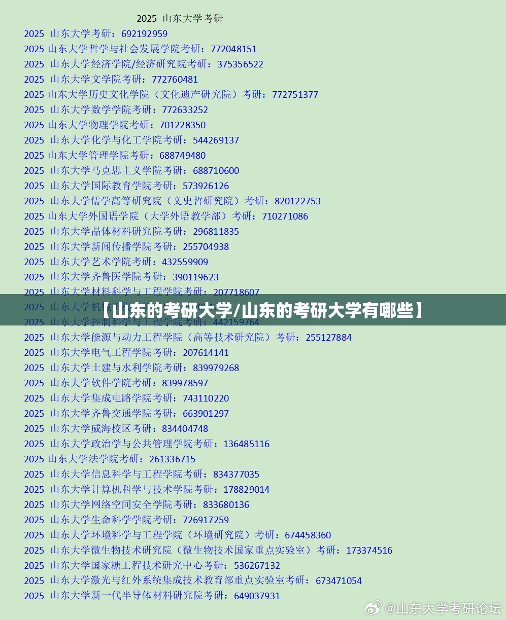【山东的考研大学/山东的考研大学有哪些】