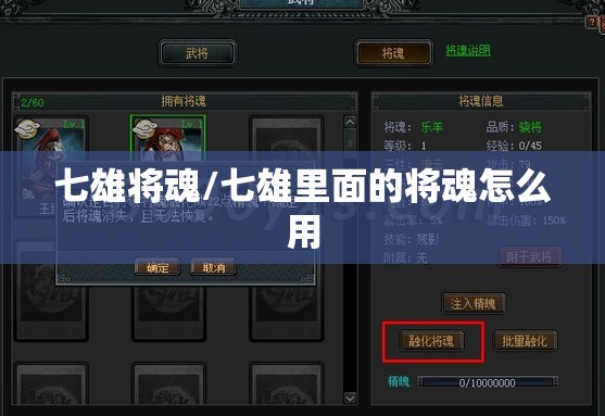 七雄将魂/七雄里面的将魂怎么用