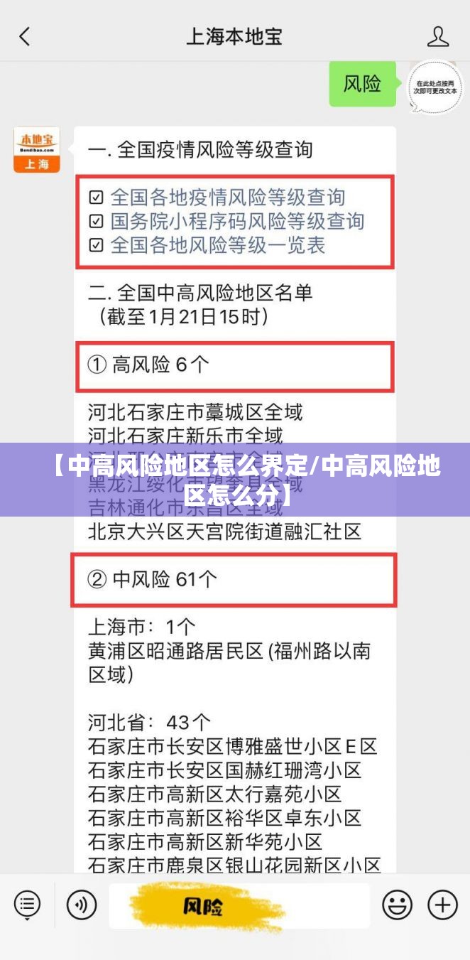 【中高风险地区怎么界定/中高风险地区怎么分】