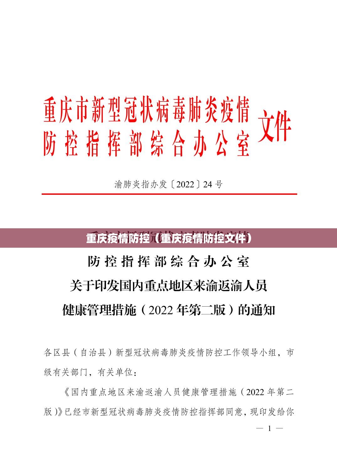 重庆疫情防控（重庆疫情防控文件）