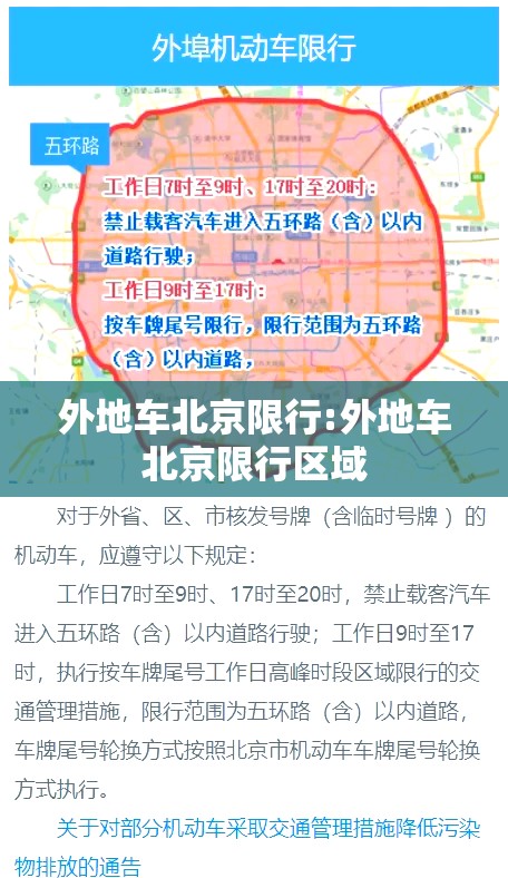 外地车北京限行:外地车北京限行区域