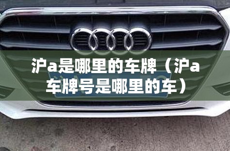 沪a是哪里的车牌（沪a车牌号是哪里的车）