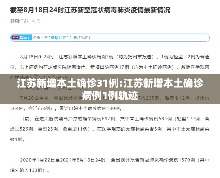 江苏新增本土确诊31例:江苏新增本土确诊病例1例轨迹 江苏新增本土确诊31例:江苏新增本土确诊病例1例轨迹