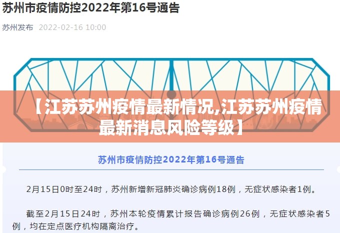 【江苏苏州疫情最新情况,江苏苏州疫情最新消息风险等级】