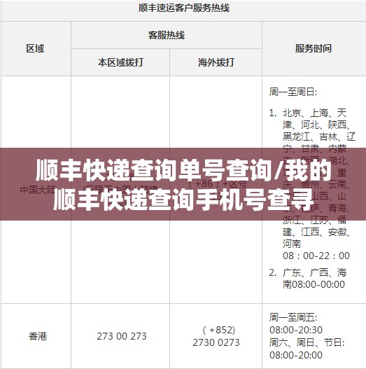 顺丰快递查询单号查询/我的顺丰快递查询手机号查寻