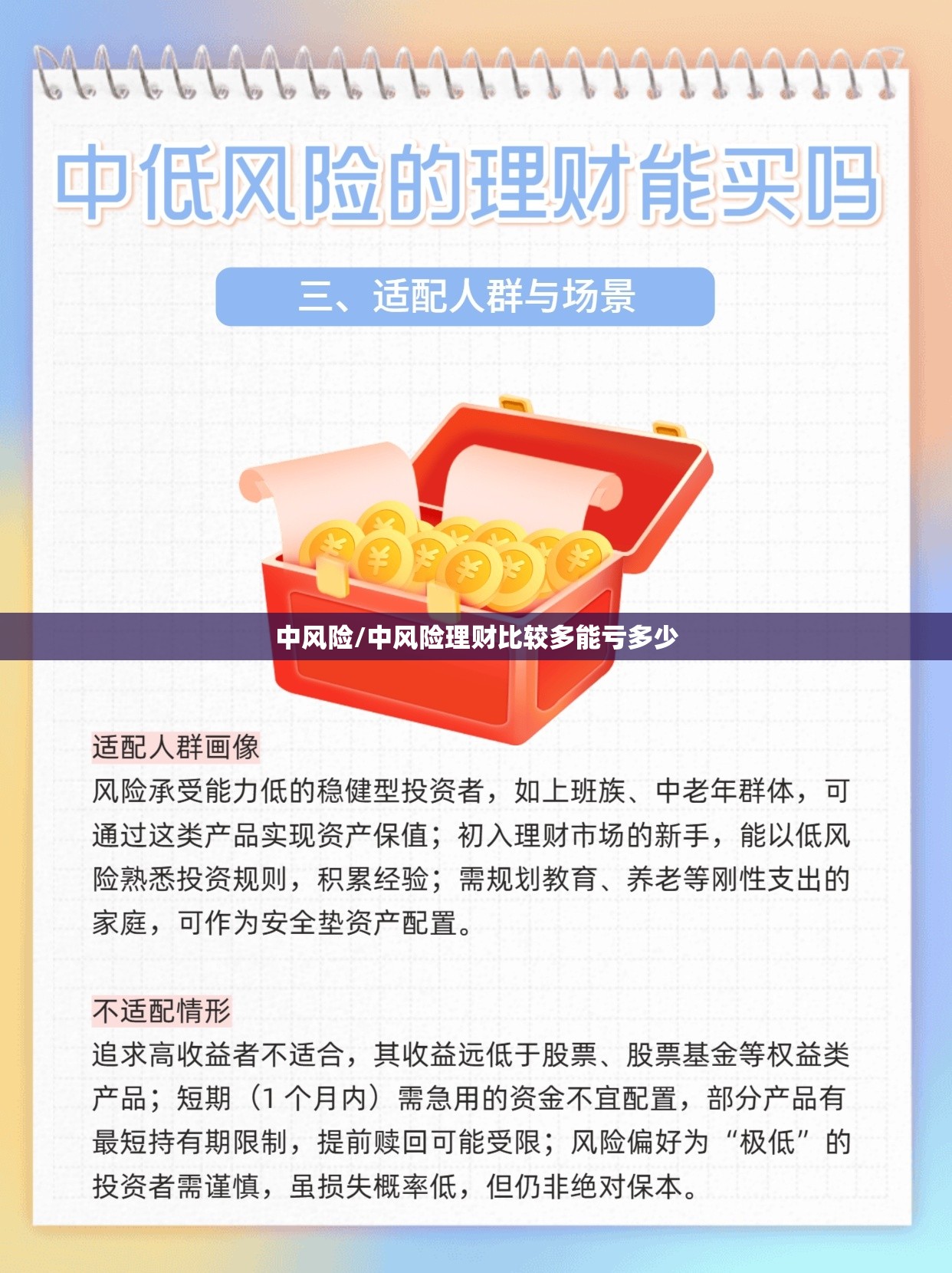 中风险/中风险理财比较多能亏多少