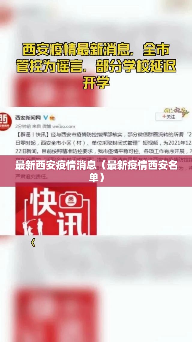 最新西安疫情消息（最新疫情西安名单）