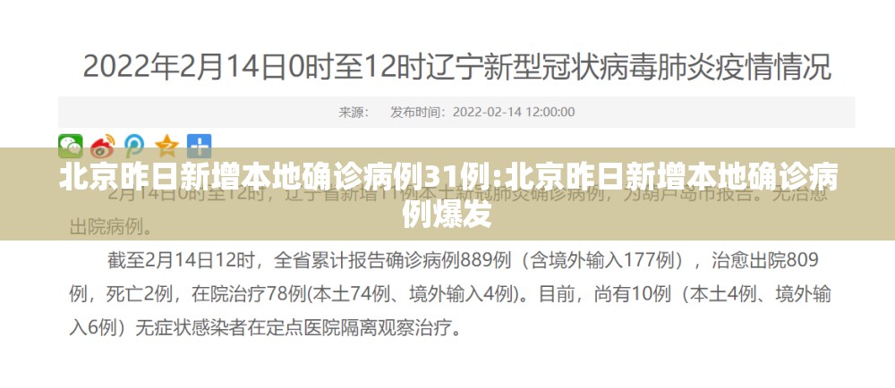 北京昨日新增本地确诊病例31例:北京昨日新增本地确诊病例爆发