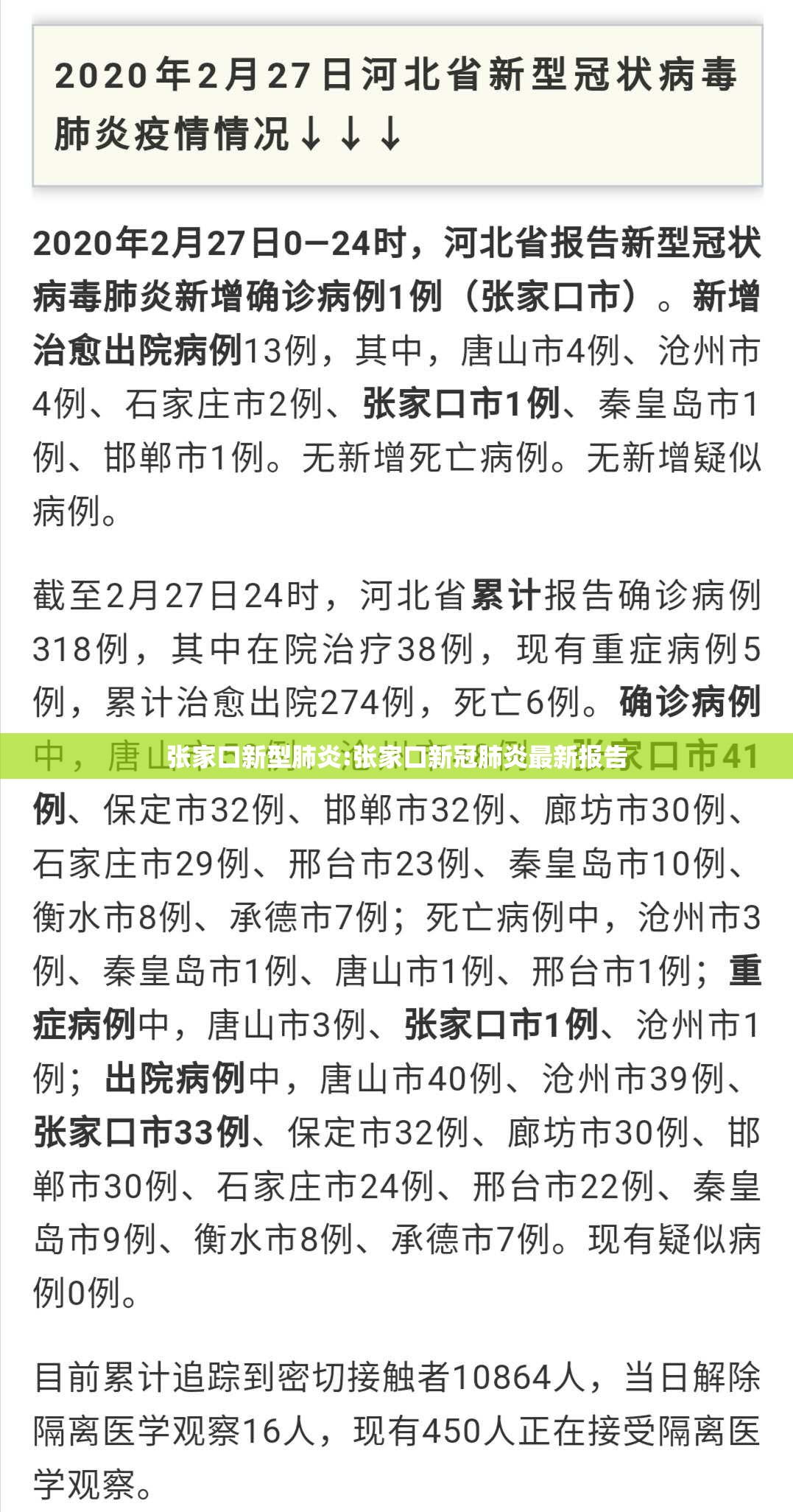 张家口新型肺炎:张家口新冠肺炎最新报告