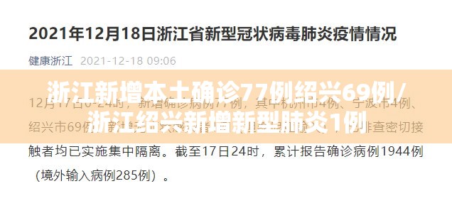 浙江新增本土确诊77例绍兴69例/浙江绍兴新增新型肺炎1例