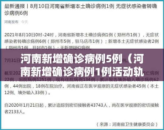 河南新增确诊病例5例（河南新增确诊病例1例活动轨迹）