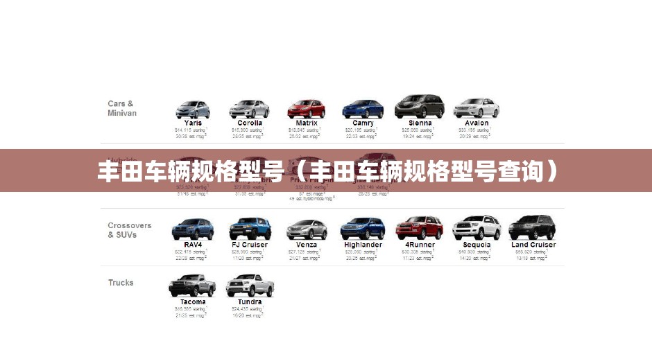 丰田车辆规格型号（丰田车辆规格型号查询）