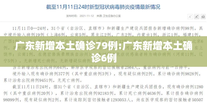 广东新增本土确诊79例:广东新增本土确诊6例