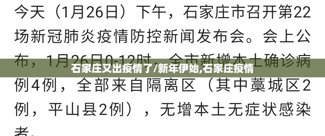石家庄又出疫情了/新年伊始,石家庄疫情