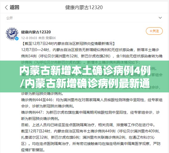 内蒙古新增本土确诊病例4例/内蒙古新增确诊病例最新通报