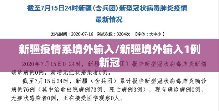 新疆疫情系境外输入/新疆境外输入1例新冠 新疆疫情系境外输入/新疆境外输入1例新冠