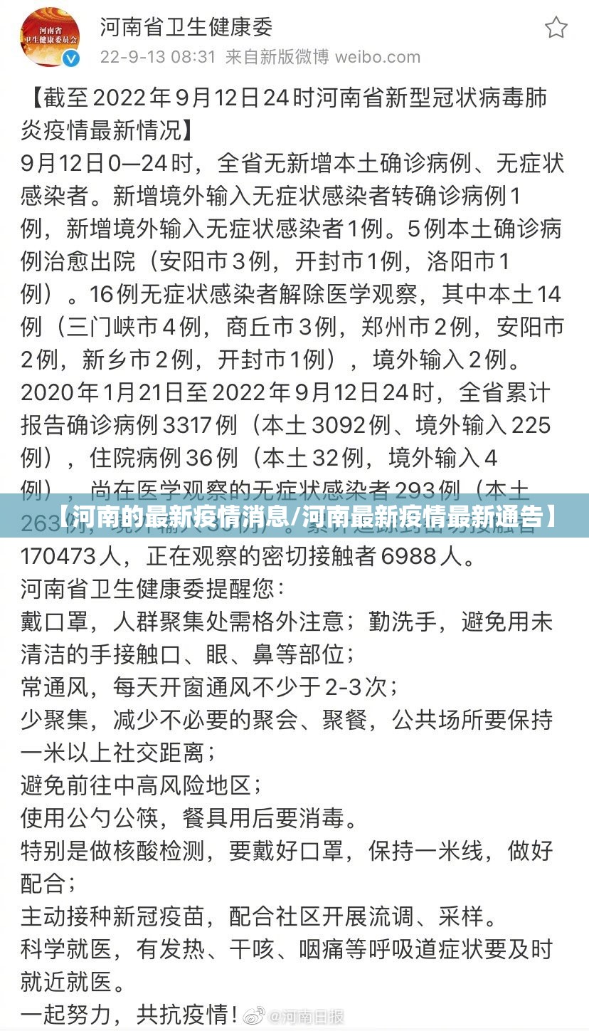 【河南的最新疫情消息/河南最新疫情最新通告】