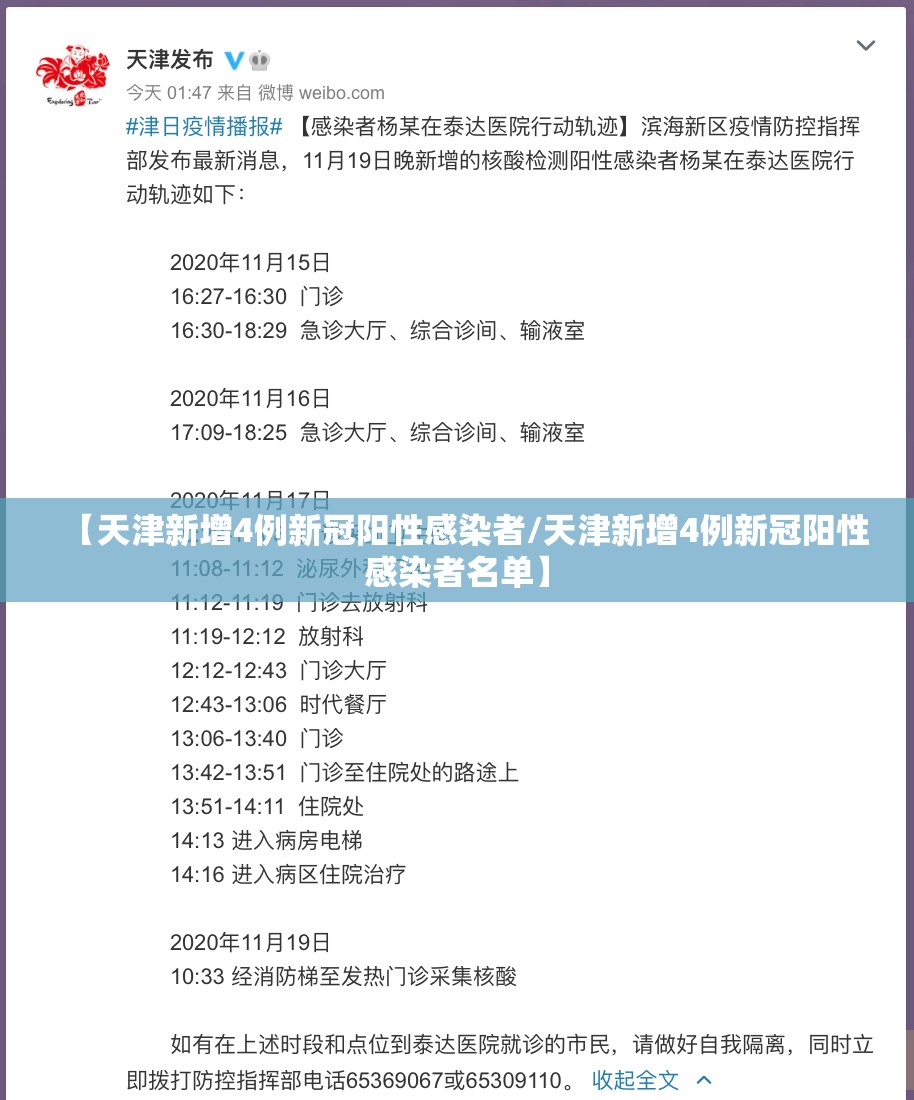 【天津新增4例新冠阳性感染者/天津新增4例新冠阳性感染者名单】 【天津新增4例新冠阳性感染者/天津新增4例新冠阳性感染者名单】