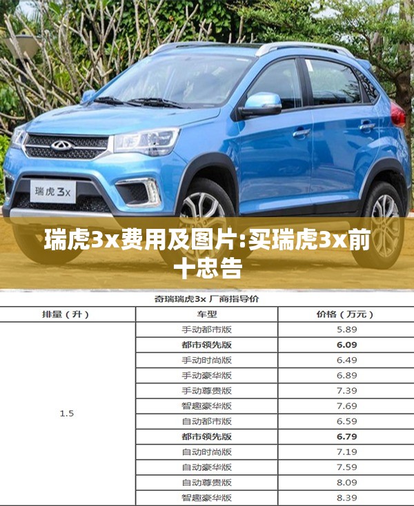 瑞虎3x费用及图片:买瑞虎3x前十忠告 瑞虎3x费用及图片:买瑞虎3x前十忠告
