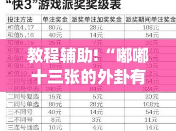 教程辅助!“嘟嘟十三张的外卦有买吗	”(辅助神器)开挂详细教程