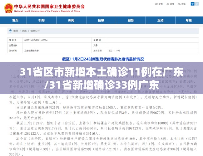 31省区市新增本土确诊11例在广东/31省新增确诊33例广东