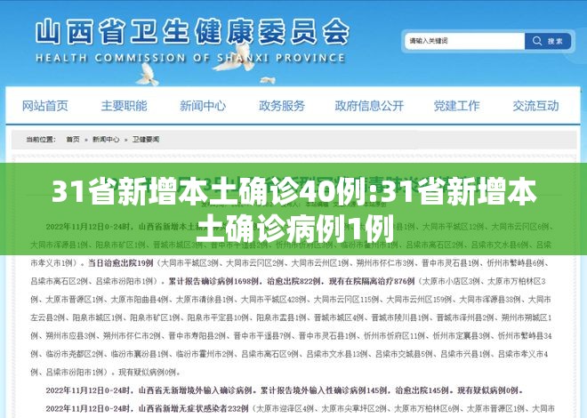31省新增本土确诊40例:31省新增本土确诊病例1例