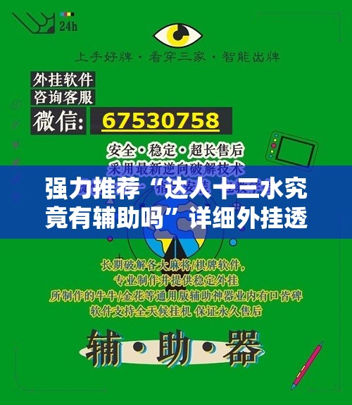 强力推荐“达人十三水究竟有辅助吗”详细外挂透视辅助软件教程